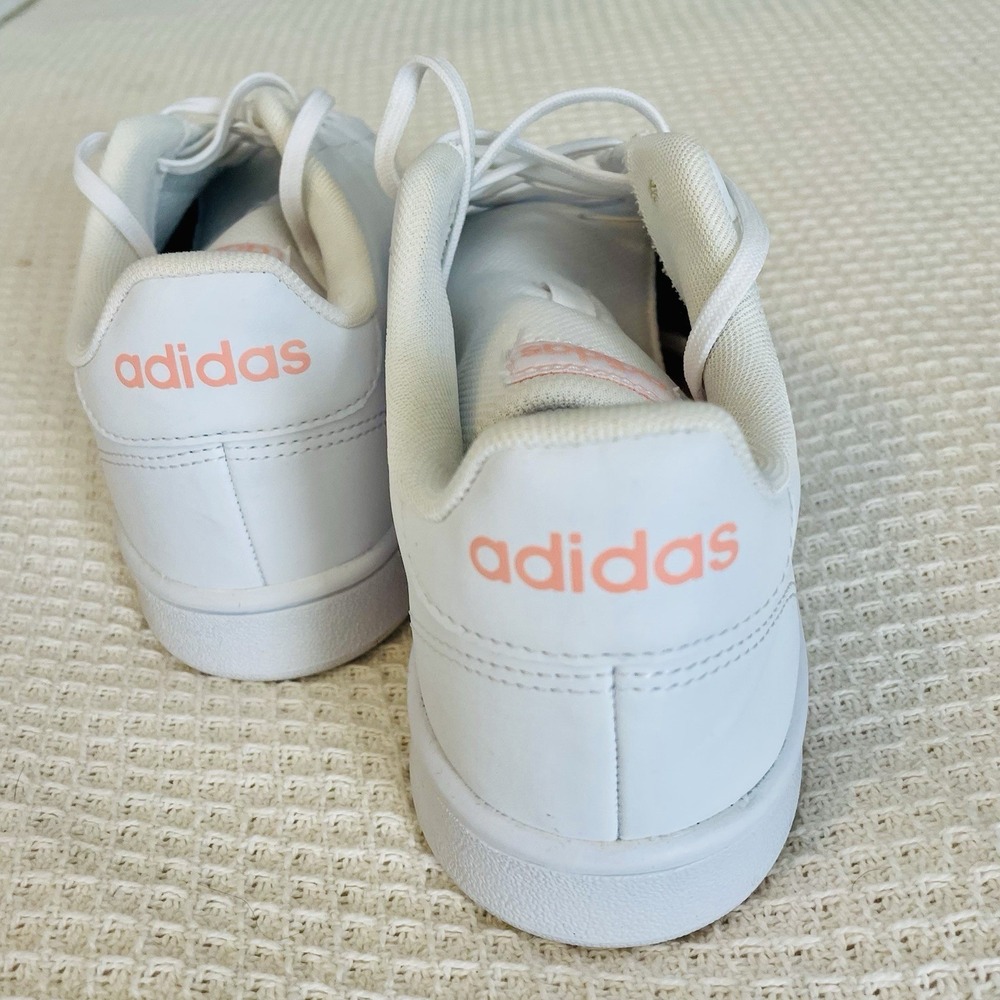 Adidas Advantage Womens Sneakers White Pink Low Top Tennis Shoes Size 8.5 - Picture 3 of 12